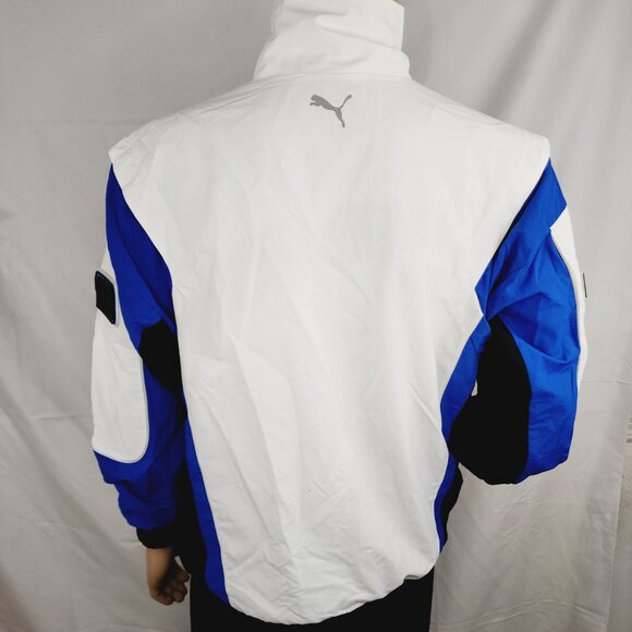 FERRARI MENS PUMA STREET RACING WOVEN JACKET WHITE BLUE SZ Small S NWT 597939-02 - Picture 3 of 10